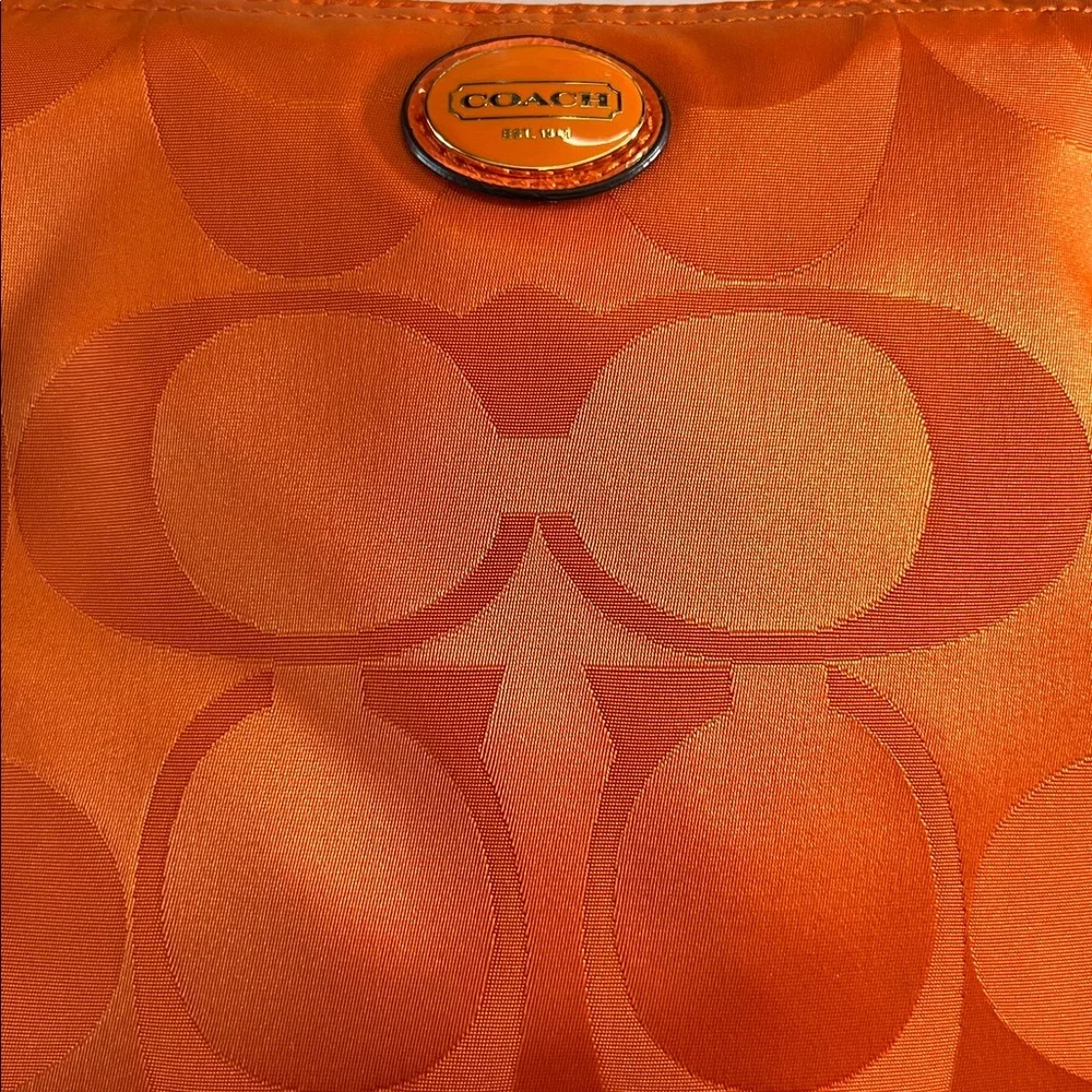 Coach Orange Weekender Bag With Cosmetic bag
